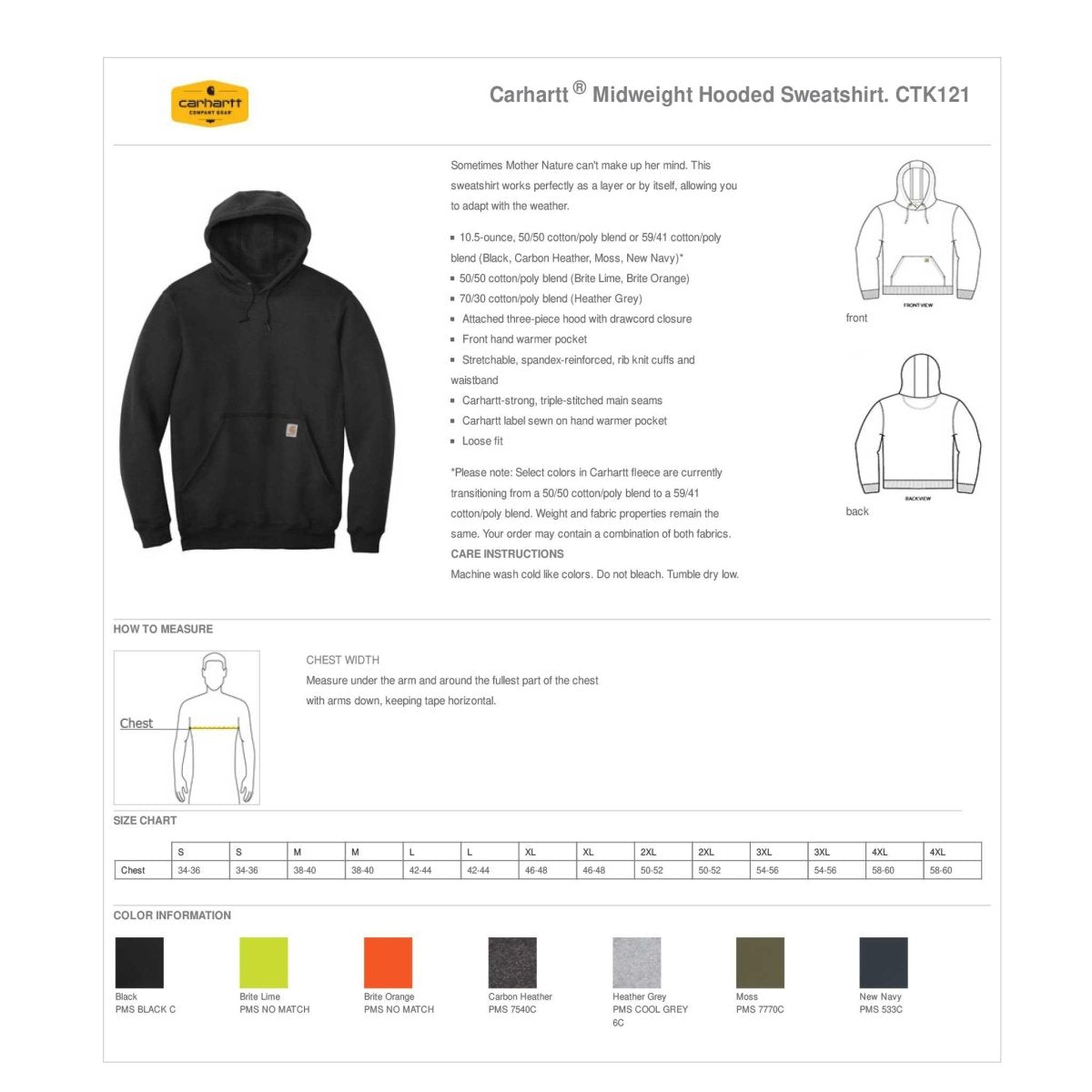 Carhartt Midweight Hoodie Sweatshirt - Western Skies Design Company