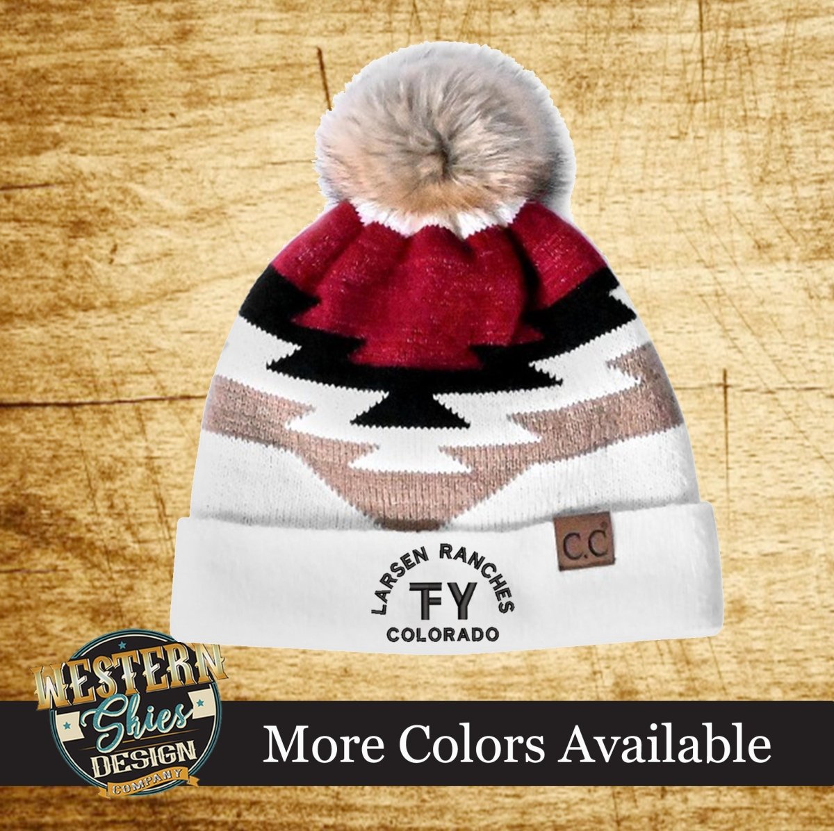 CC Beanie Aztec Pom Knit Cap - Western Skies Design Company