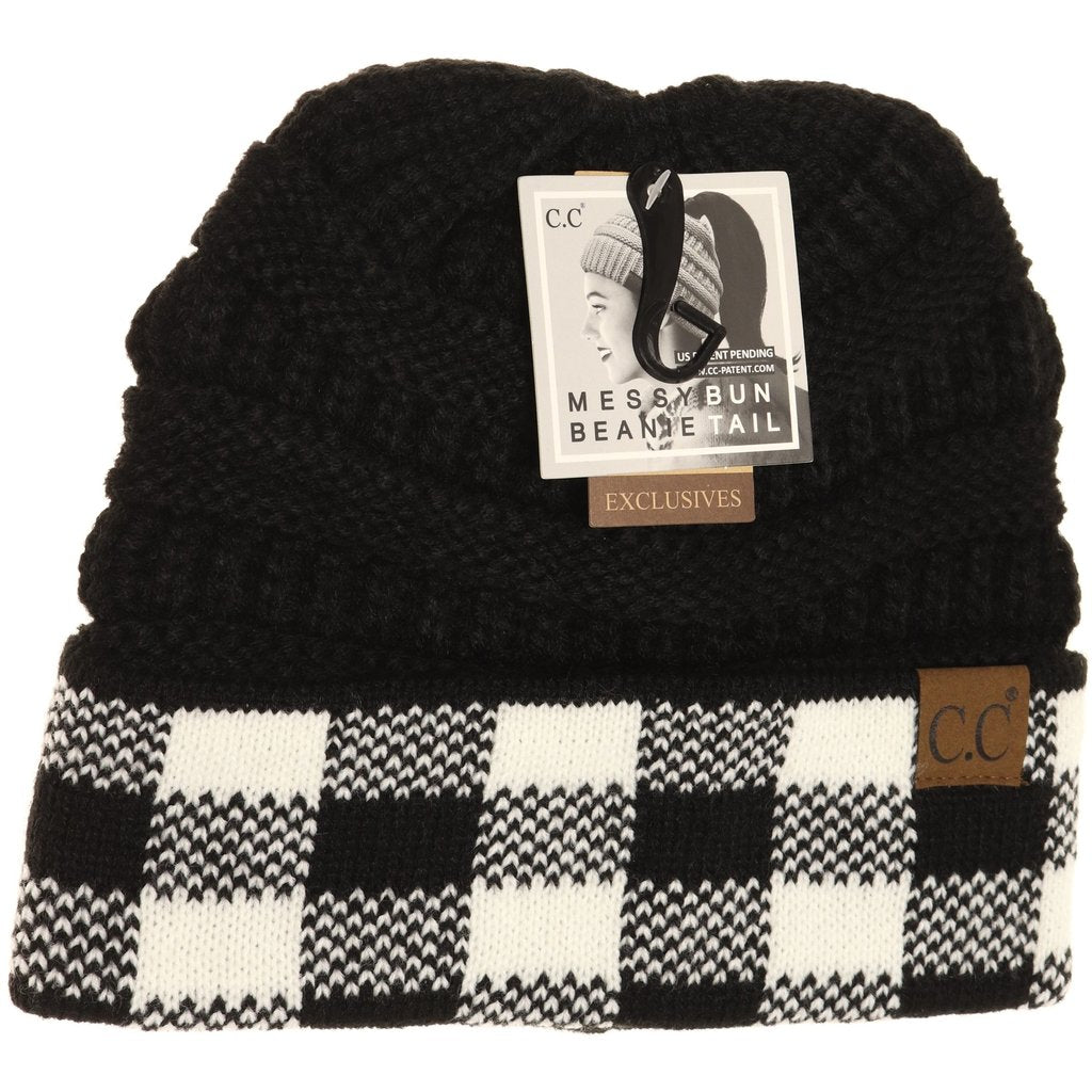 CC Beanie High Ponytail Knit Cap - Western Skies Design Company