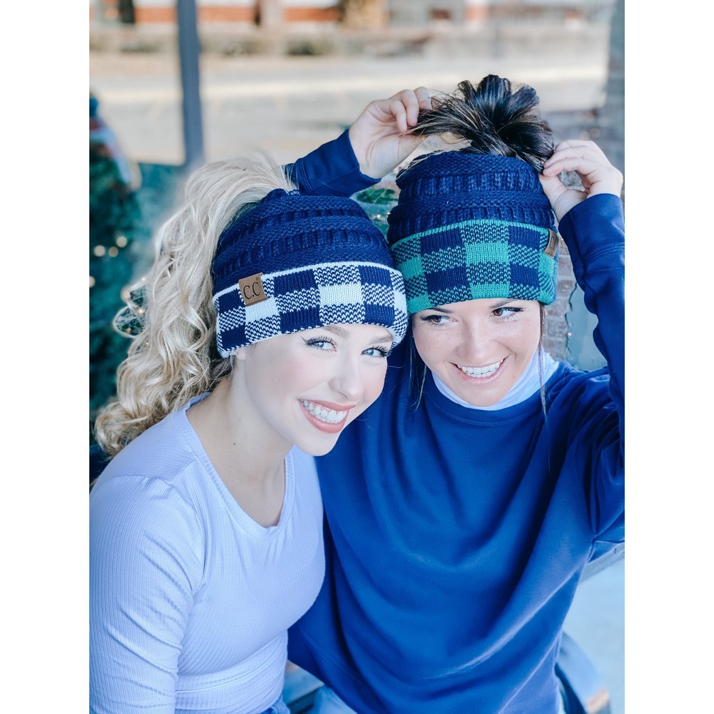 CC Beanie High Ponytail Knit Cap - Western Skies Design Company