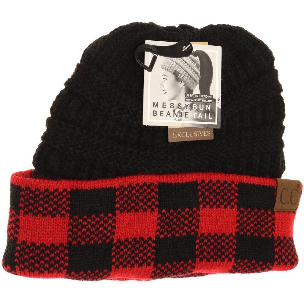 CC Beanie High Ponytail Knit Cap - Western Skies Design Company