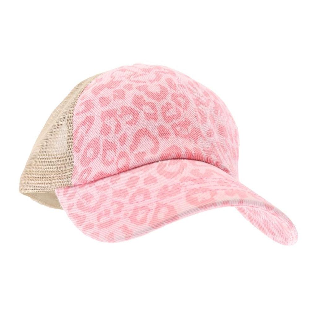 CC Beanie Leopard Crisscross Ladies High Ponytail Hat - Western Skies Design Company