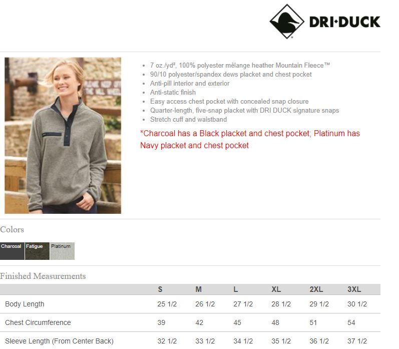 Dri Duck Denali Mountain Women's Fleece Pullover Sweatshirt - Western Skies Design Company